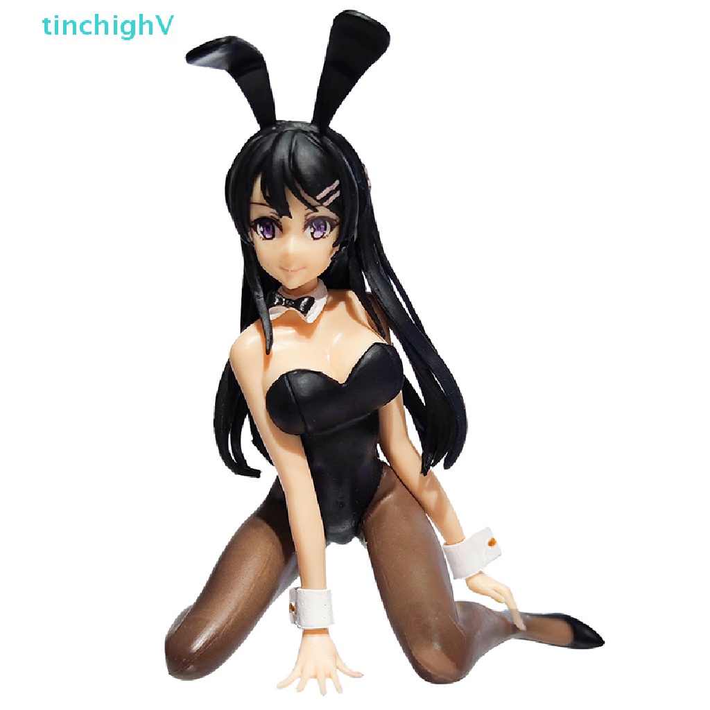 Anime Figure Sakurajima Mai Sexy Black Silk Bunny Girl Kneeling Stance Doll Gift [NEW]