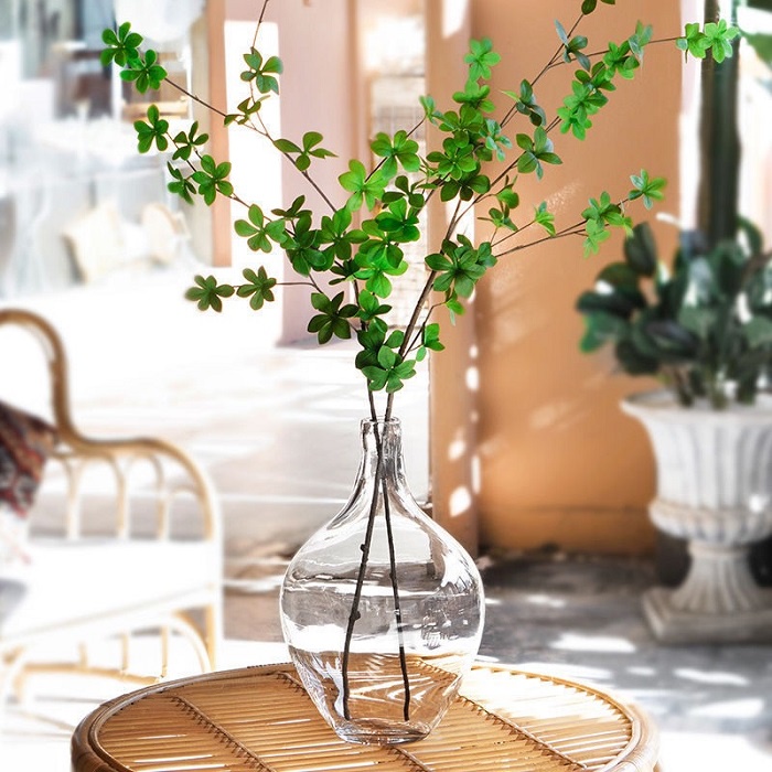 Bình hoa thủy tinh bụng to phong cách vintage để bàn siêu sang - Phương Bắc A