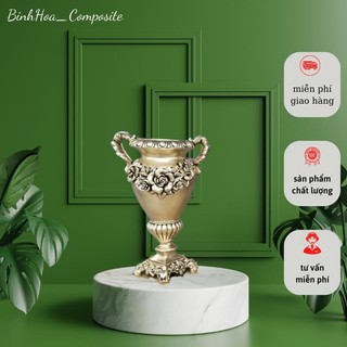 Bình hoa lư s2 composite mã bh13, lọ cắm hoa cao cấp, lọ cắm hoa giả, bình hoa trang trí