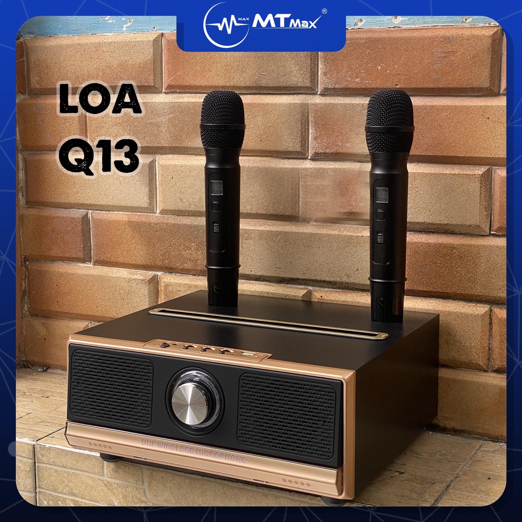 Loa Q13 mẫu mới 2023 hát Karaoke 2 mic cao cấp UHF Wireless Microphone. Thiết kế nhỏ gọn để mình có thể đem đi du lịch