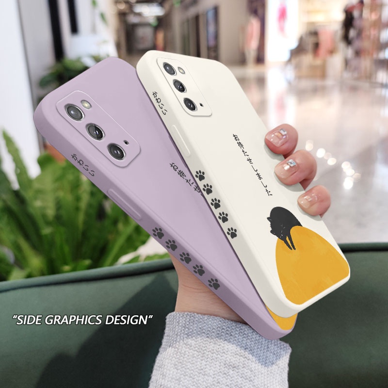 Ốp Điện Thoại Silicon Dẻo Họa Tiết Chú Mèo Dễ Thương Cho Samsung Galaxy Note 20 Ultra 10 Plus 9