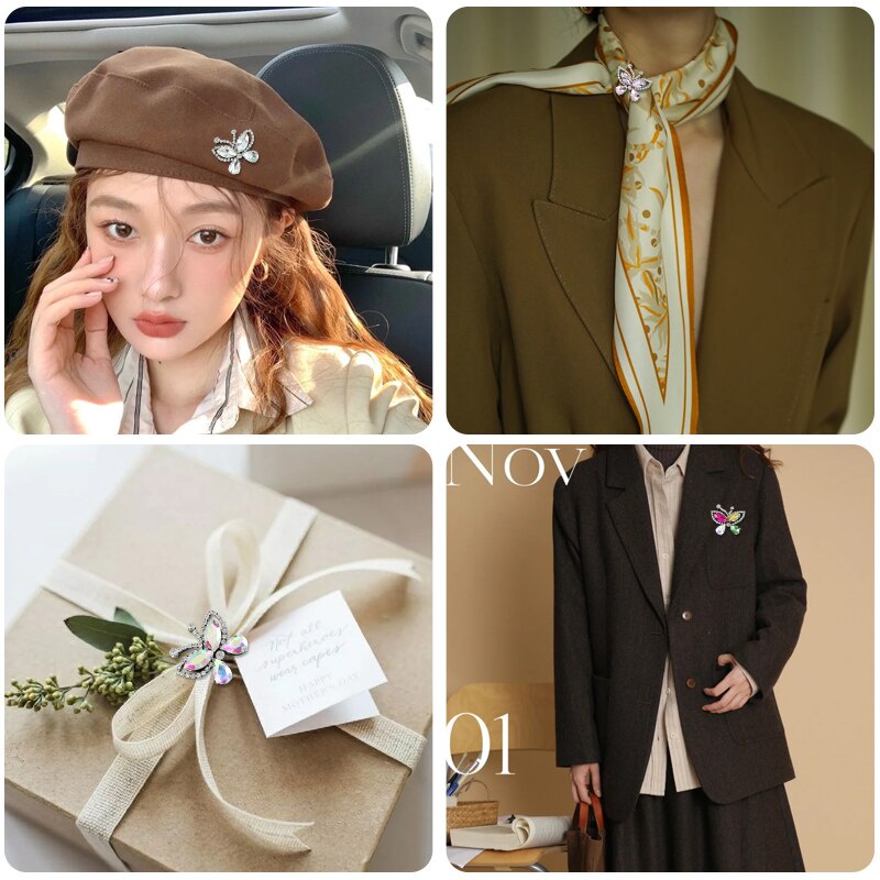 Bộ 2 Miếng Dán Trang Trí Quần Áo Hình Bướm Đính Đá Lấp Lánh