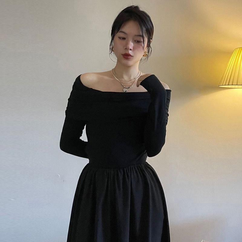 Đầm Trễ Vai Sang Chảnh Hack Dáng, Váy Thu Đông Công Sở - Ellie Dress