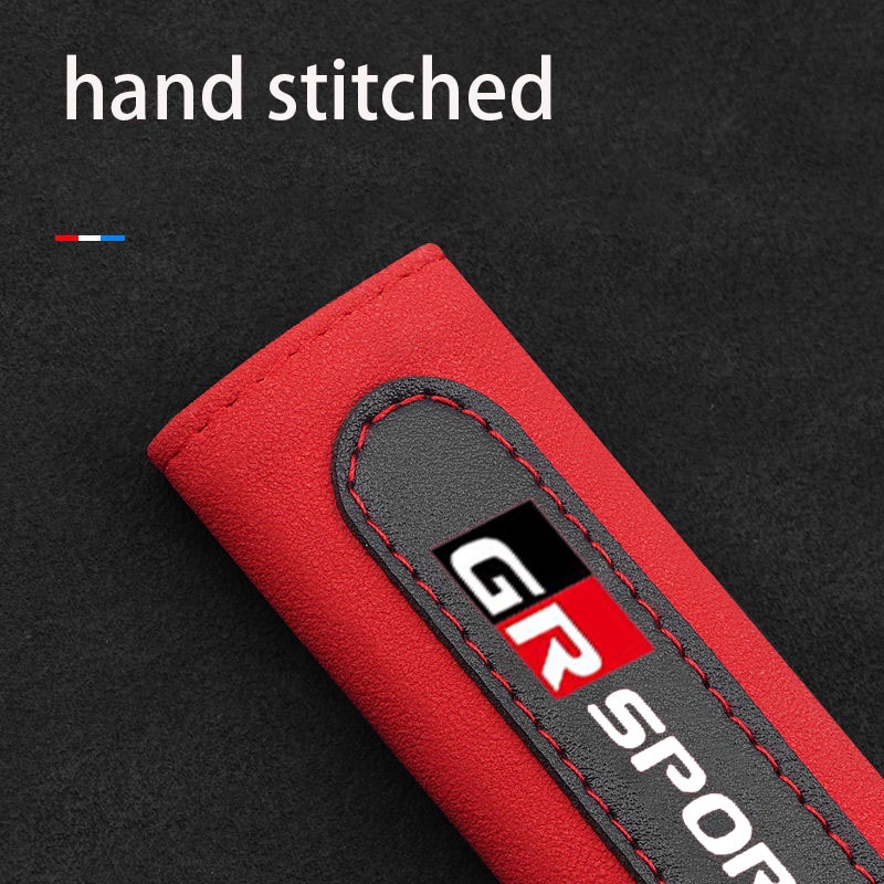 Set 2 Đệm Da Bọc Tay Vịn Xe Hơi Thể Thao Toyota GR Gazoo Racing / GR