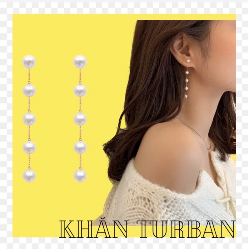 Khuyên tai đính hạt dáng dài - Hoa tai đính hạt phong cách hàn quốc - Khanturban.vn