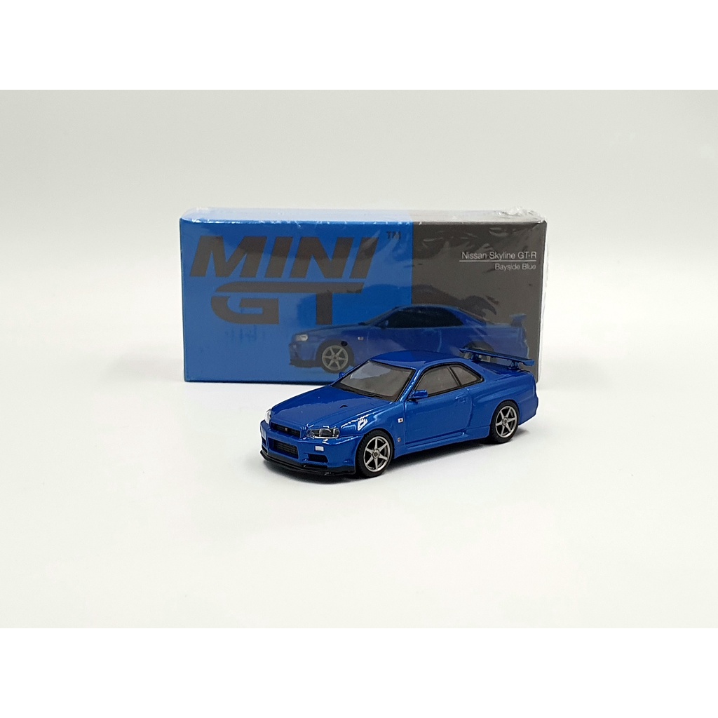 Xe Mô Hình Nissan Skyline GT-R (R34) V-Spec II Bayside Blue 1:64 MiniGT ( Xanh )