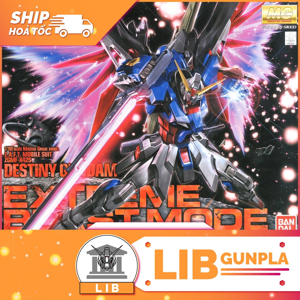 Mô hình lắp ráp Bandai Gundam MG 1/100 Destiny Gundam Extreme Blast Mode - kèm effect cánh