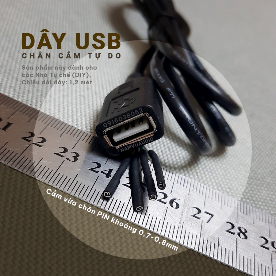 Dây cáp USB với đầu cắm cos - Phù hợp với đầu KIA - HYUNDAI và nhiều đầu khác