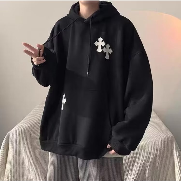 Áo Hoodie Tay Dài Dáng Rộng In Chữ Phong Cách Retro Mỹ Thời Trang Thu Đông 2022 Dành Cho Nam