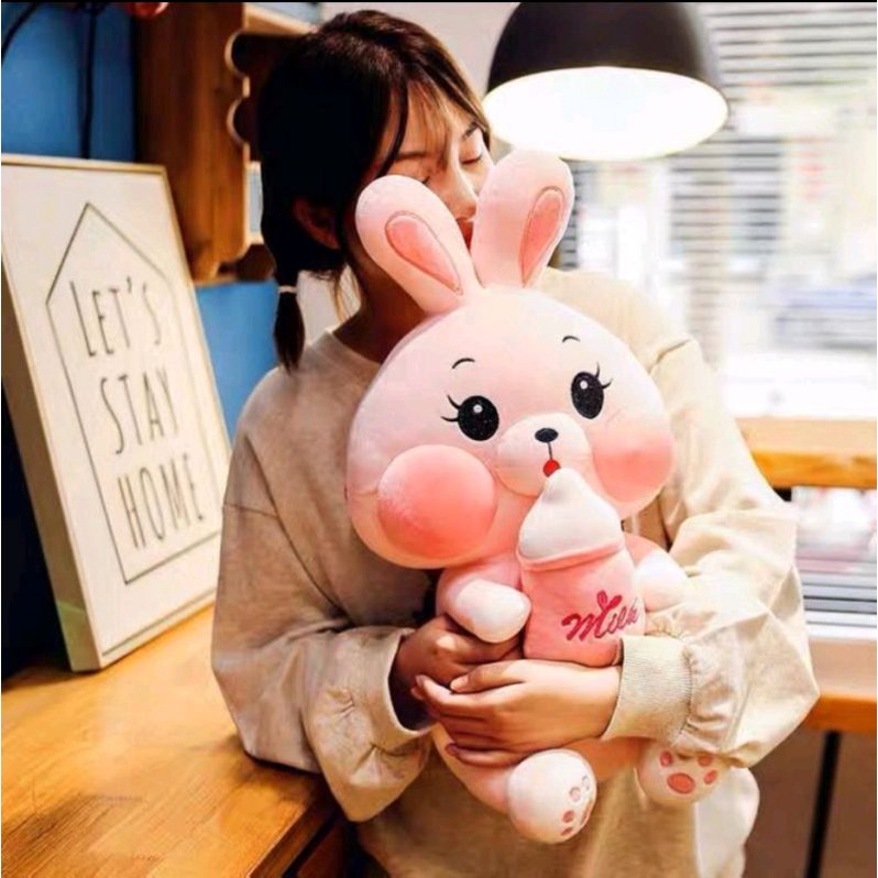 Thỏ Hồng Nhồi Bông Kích Thước - / + 45cm Nhập Khẩu Và Người Lớn Thích Hợp Cho Trẻ Em Và Người Lớn