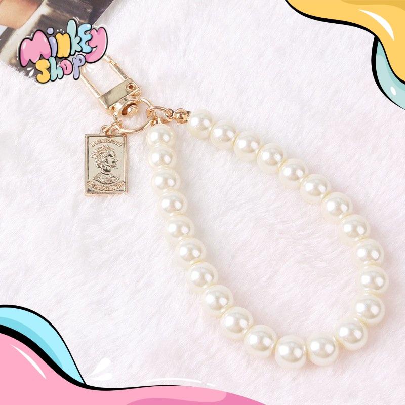 Móc Khoá chuỗi hình hạt ngọc có đồng xu Cute Đẹp Đáng Yêu Quà Tặng Dễ Thương Phụ Kiện Túi Xách, Balo, Oto 02MKDX -Minke