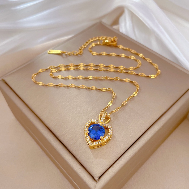 Dây Chuyền Thép Titan Nhẹ Đính Kim Cương Sang Trọng Cho Nữ