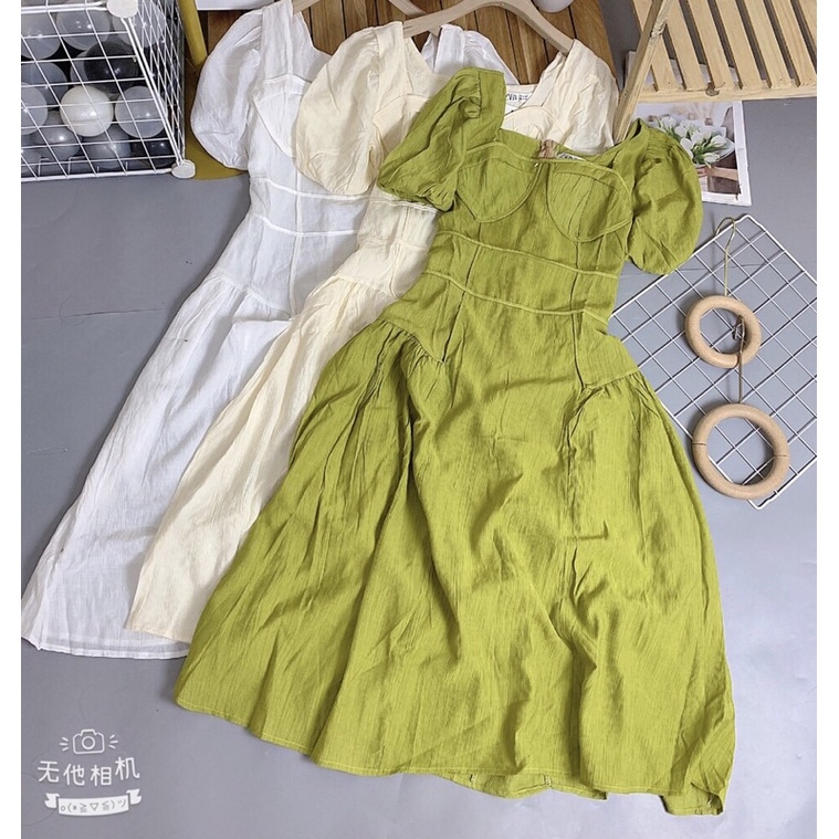 Váy tơ nhăn dáng dài đẹp