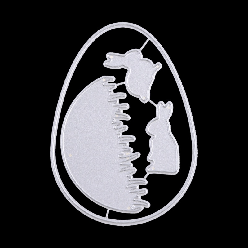 Khuôn Cắt Giấy Kim Loại Hình Thỏ Phục Sinh Xinh Xắn Thẻ