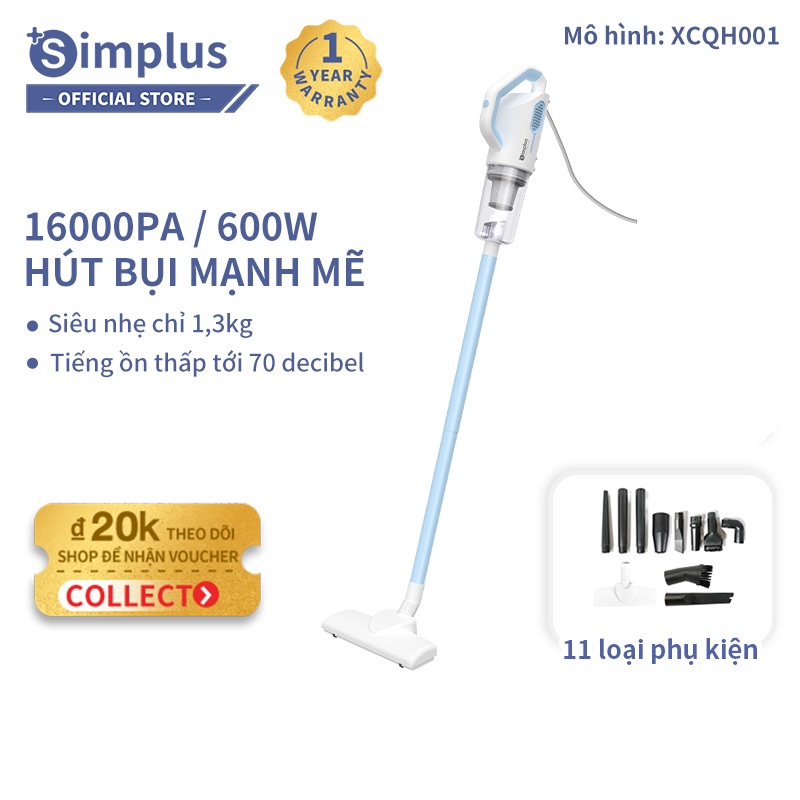 Máy hút bụi cầm tay Simplus Vaccum Cleaner Máy hút bụi gia đìn lực hút mạnh 16000Pa