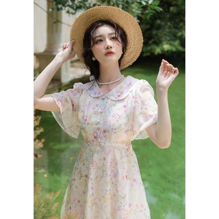 Đầm Hoa Bay 4LClover vải voan tơ hoa xinh