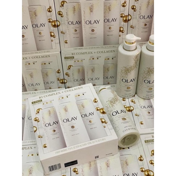 Sữa tắm trắng da Olay B3 retinol và Collagen 530ml từ Mỹ