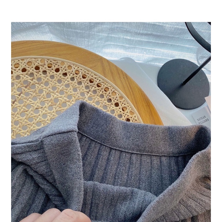 Chân váy len nữ xếp ly cạp chun