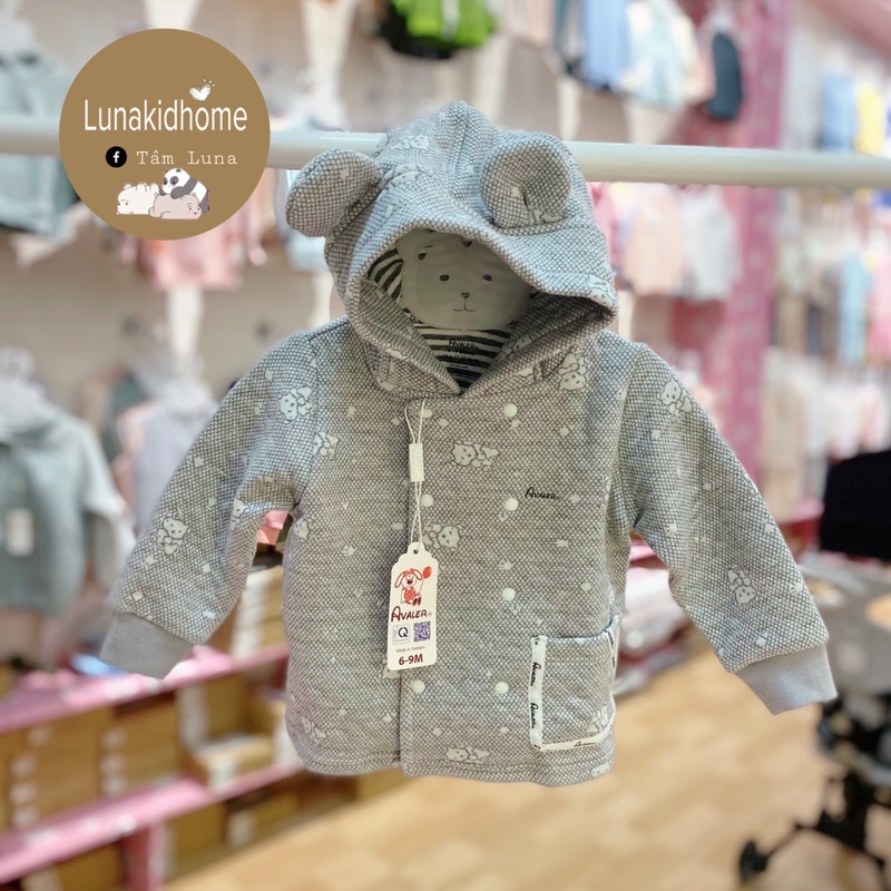 Áo khoác trần bông Avaler mềm mịn cho bé trai, bé gái