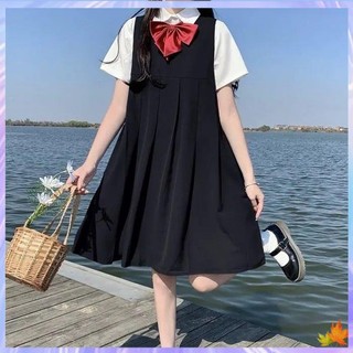 váy yếm đầm babydoll Đồng Phục Xếp Ly Dáng Rộng Mềm Mại Xinh Xắn Phong Cách Nhật Bản Cho Bạn Gái