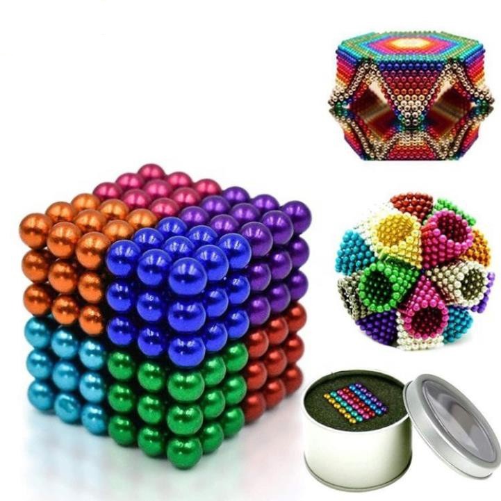Bộ Bi Xếp Hình BuckyBalls Rainbow 8 màu 216 viên đường Kính 5 mm Hộp Nhôm