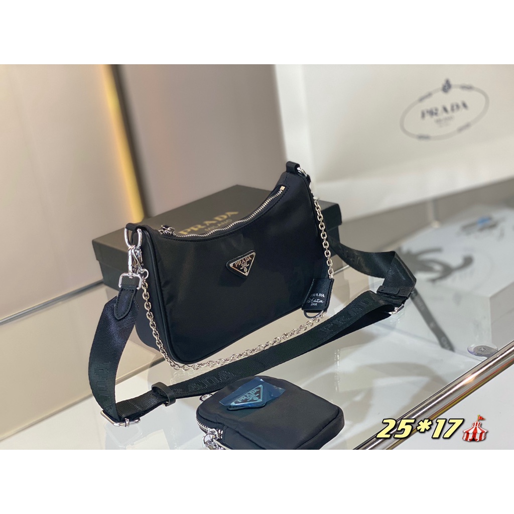 Túi Đeo Vai / Xách Tay / Xách Tay / Đeo Chéo mini Có Khóa Kéo Phong Cách Thể Thao Thời Trang Thường Ngày Prada Cho Nữ
