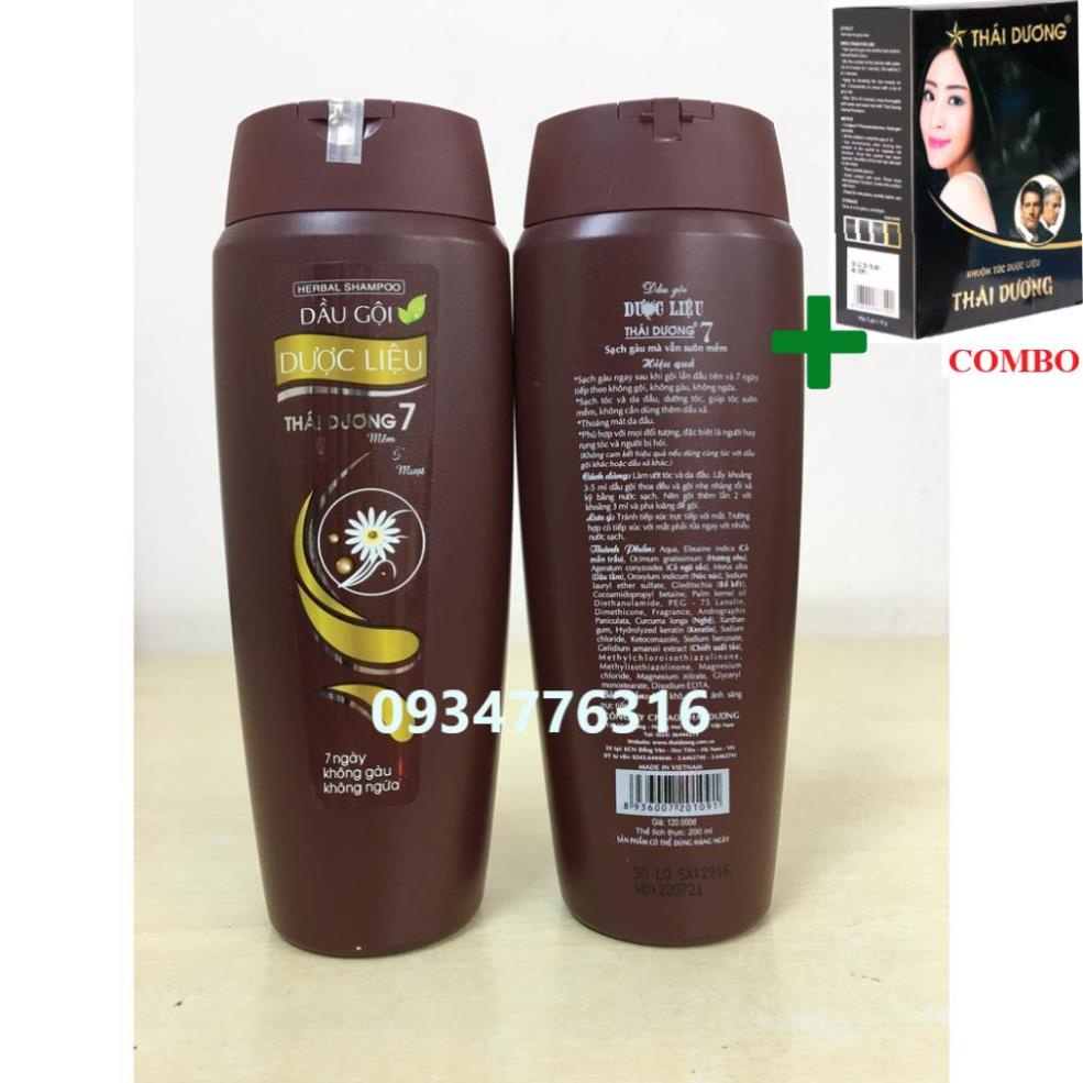 Combo Gội Là Đen Thái Dương+ ✅ Dầu gội dược liệu Thái Dương 7 NÂU 200ML