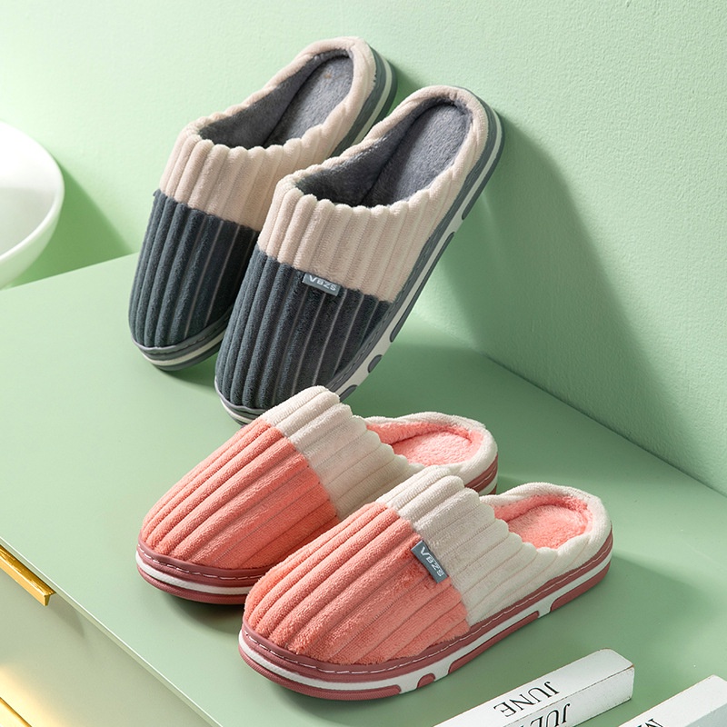 Dép Bông Đi Trong Nhà Bằng Cotton Hai Màu Cỡ Lớn Không Ồn Giữ Ấm Hai Màu Mới Cho Nữ FT6290