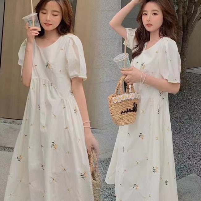 Váy bà bầu mùa hè Larosa phong cách Hàn Quốc thêu ren trẻ trung