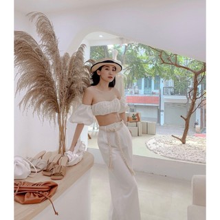 Áo Tay Phồng CROPTOP (TRẮNG) TN1204