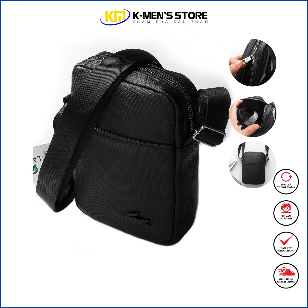 Túi đeo chéo nam nữ Unisex LACOSTE Chango Túi đeo vai mini 2 ngăn phong cách Hàn Quốc da si chống nước - K MENS STORE