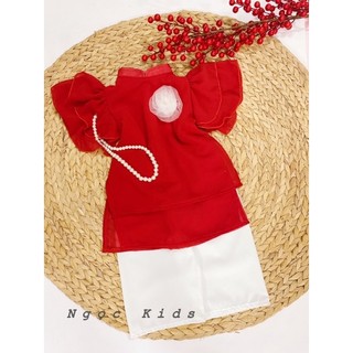 Áo dài 2 tà màu đỏ 6-20kg