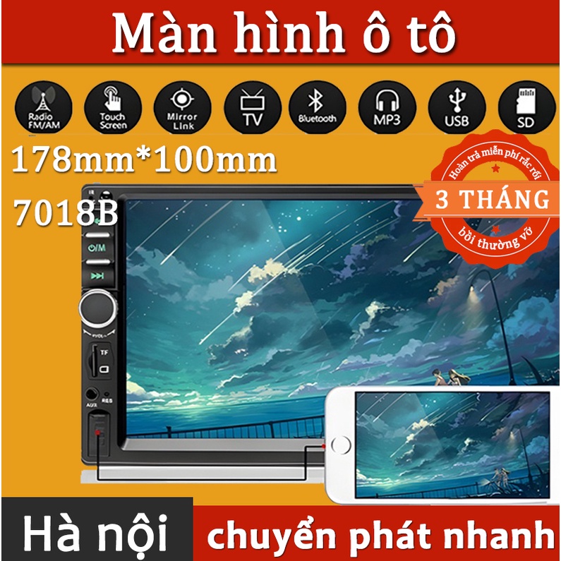 Máy Nghe Nhạc MP5 , màn hình cảm ứng 7018B 7inch đa chức năng cho xe ô tô , Màn Hình Cảm Ứng 12V HD Cho Xe Hơi