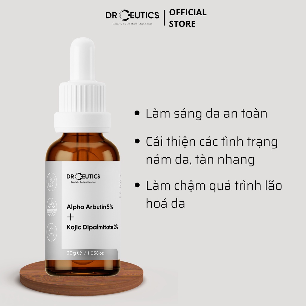 Drceutics Alpha Arbutin 5% và Kojic Dipalmitate 2% Tinh Chất Làm Sáng Da Mờ Nám