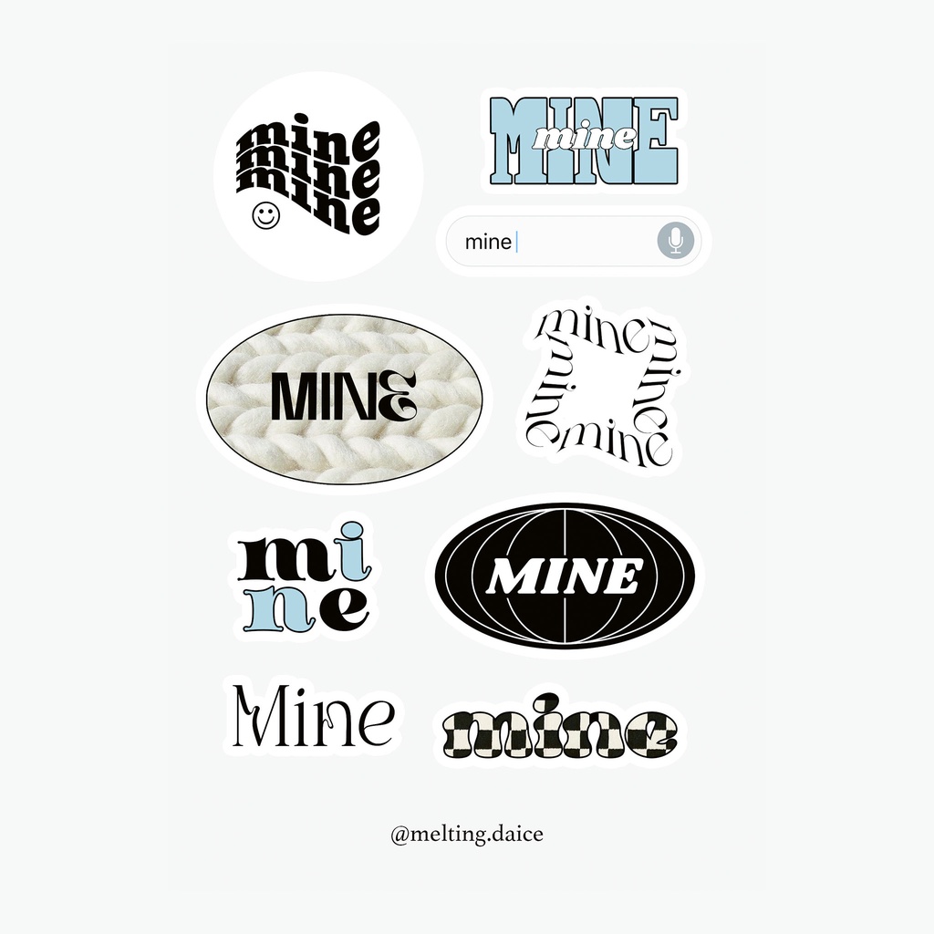 Daice || 𝗺𝗶𝗻𝗲 sticker pack  - bộ 9 sticker/nhãn dán/decal chống nước trang trí