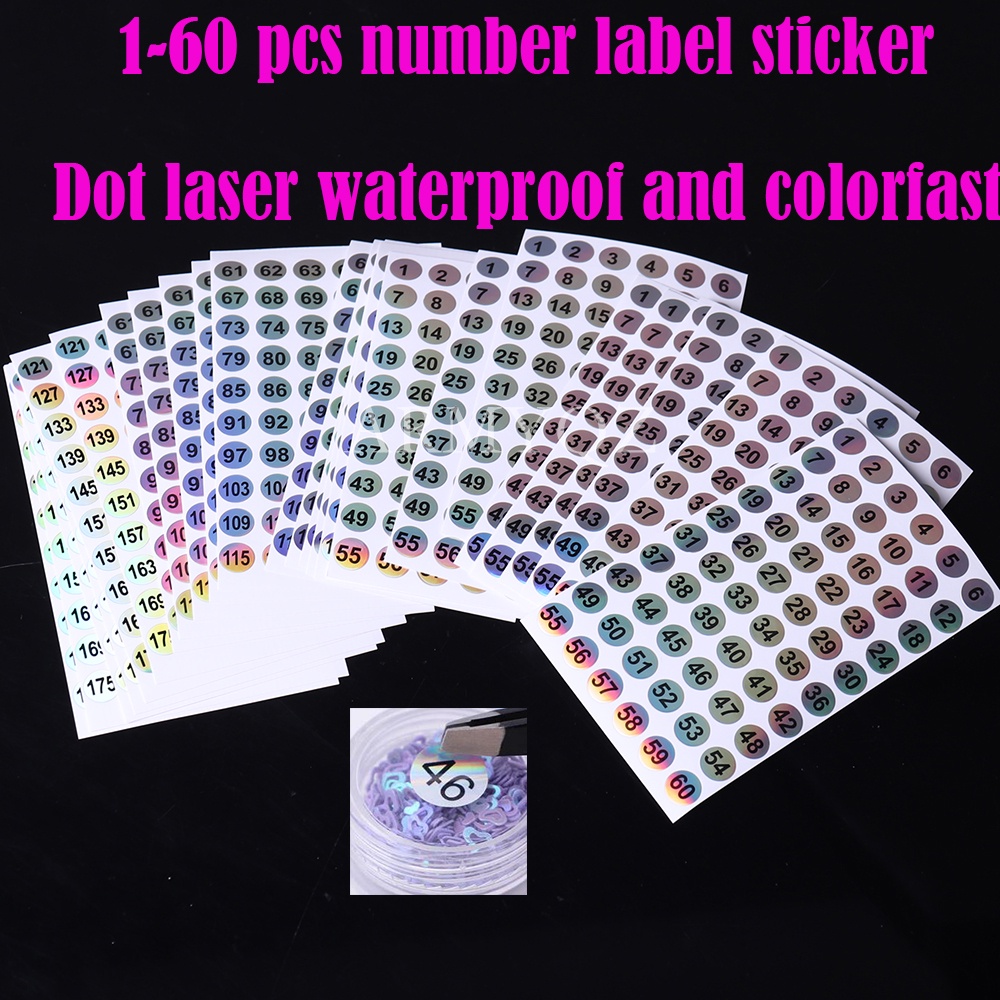 Nhãn Dán Hộp Đựng Tranh Đính Đá 60 DMC Chống Nước Lên Màu Nhanh