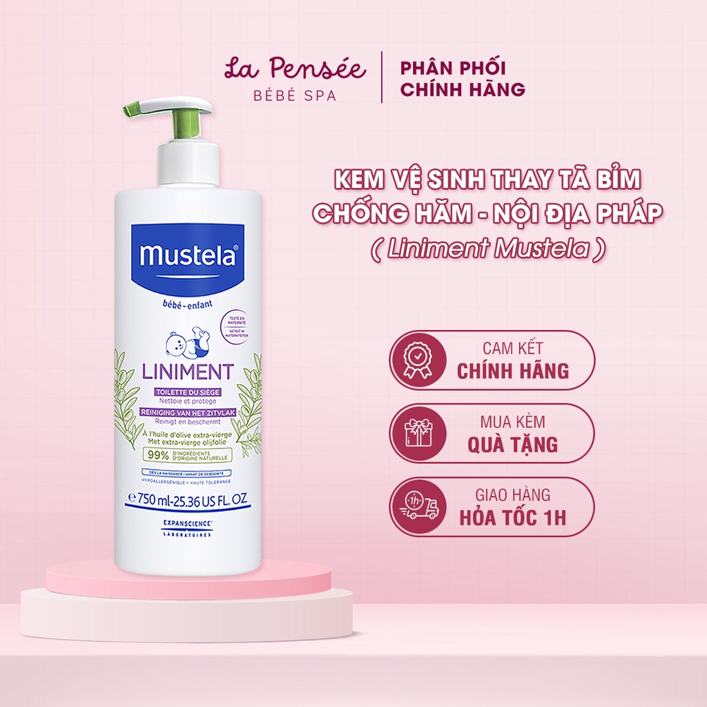 Kem vệ sinh thay tã bỉm chống hăm cho bé Mustela Liniment Nội địa Pháp