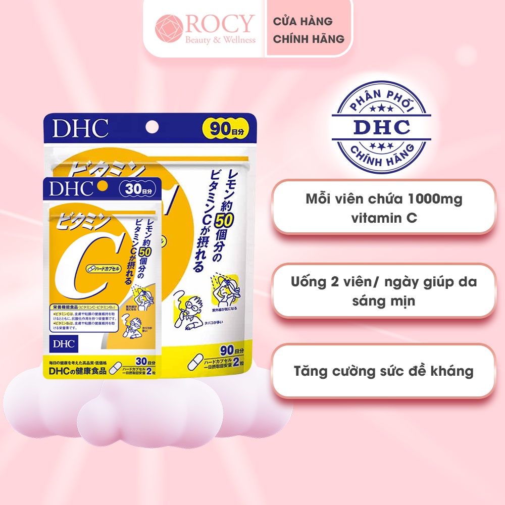 Viên Uống Trắng Da DHC Vitamin C 1000mg Nhật Bản Hỗ Trợ Làm Đẹp Da, Sáng Da, Giảm Mụn Gói 30 Ngày Và 90 Ngày