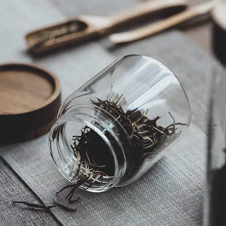 Hũ thủy tinh nắp gỗ xoáy, Hũ gia vị, Hũ hạt ngũ cốc thủy tinh