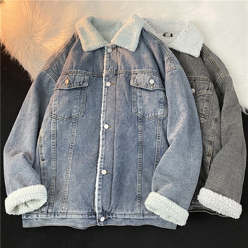 Áo Khoác Bò Lót Bông Lớp Trong Siêu Ấm, Áo Denim Jacket 3 Màu Cao Cấp Phong Cách Đường Phố
