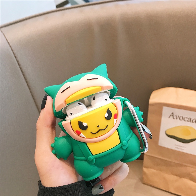 Vỏ Bảo Vệ Hộp Sạc Tai Nghe Airpods Pro 2 3 1 Bằng Silicon Họa Tiết Hoạt Hình Pikachu Pokemon Dễ Thương