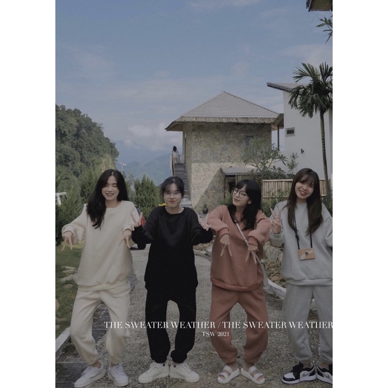 Bộ Nỉ Nữ - Bộ nỉ bông trơn quốc dân ,Chất nỉ bông dày ấm thích hợp mặc cùng team HK Shop9720