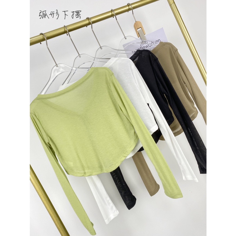 Áo thun thể thao thiết kế tay dài cổ chữ V siêu nhẹ thiết kế quyến rũ thời trang