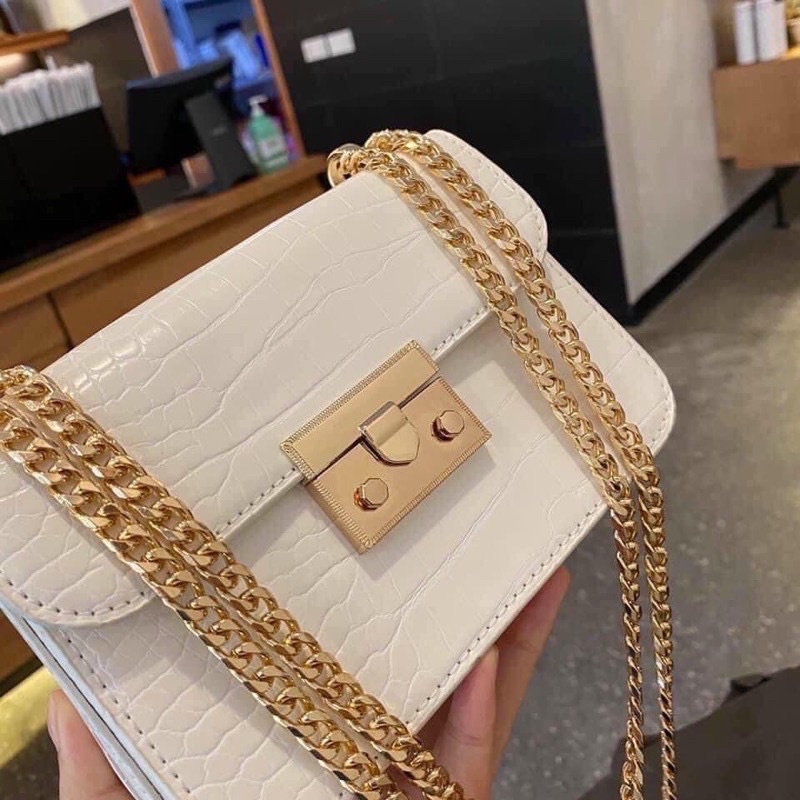 Túi xách nữ đeo chéo đeo vai khóa gài da rắn mới bag túi đi tiệc JUMALY - TDC260