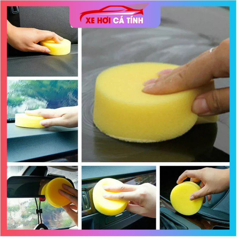 Mút bọt biển tròn thoa sáp, thoa wax, phủ nano, đánh bóng, vệ sinh ô tô