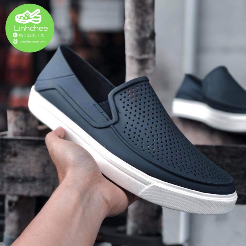 GIÀY NHỰA ĐI MƯA -CROSS-CITILANE-ROKA SLIP ON CHO NAM KHÔNG HÔI CHÂN, ÊM NHẸ MÀU NAVY