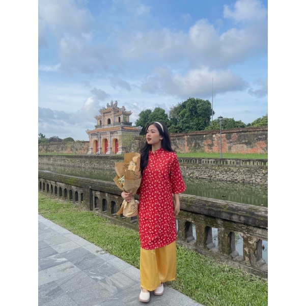 ÁO DÀI CÁCH TÂN HOA NHÍ KÈM QUẦN