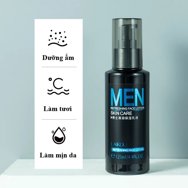 Sữa dưỡng thể trắng da nam LAIKOU, ngăn ngừa mụn, làm sạch sâu, chống nhăn, chống lão hóa, kiểm soát dầu