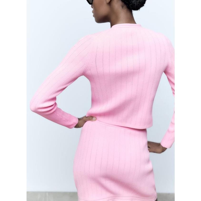 Made in Morocco - Áo Khoác Zara cardigan Dệt Kim và Váy Dệt Kim Cạp Cao BT07G7057N10