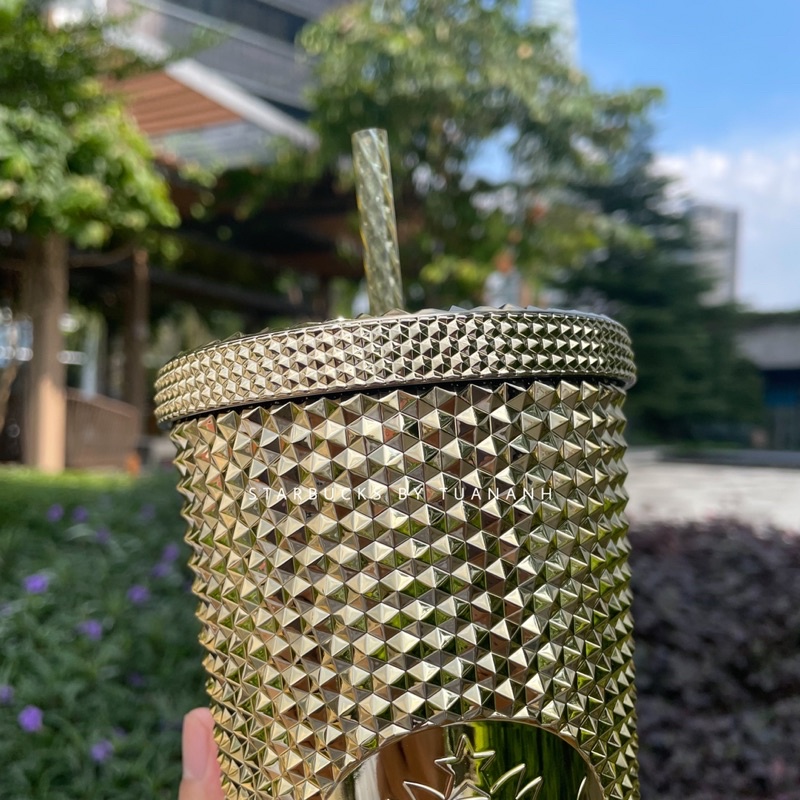 Ly Starbucks Studded Gold Plate 473/710ml